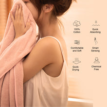 Load image into Gallery viewer, BISTOW 100% Cotton Pink Smart Bath Towel 27.6x55.1 inches, Super Soft and Absorbent - Perfect for Hotels, Travel, Bathrooms, Spa, and Gym - Biostow

