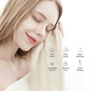 BISTOW 100% Cotton Beige Smart Hand Towel 11.8x27.6 inches, Super Soft and Absorbent - Perfect for Hotels, Travel, Bathrooms, Spa, and Gym - Biostow